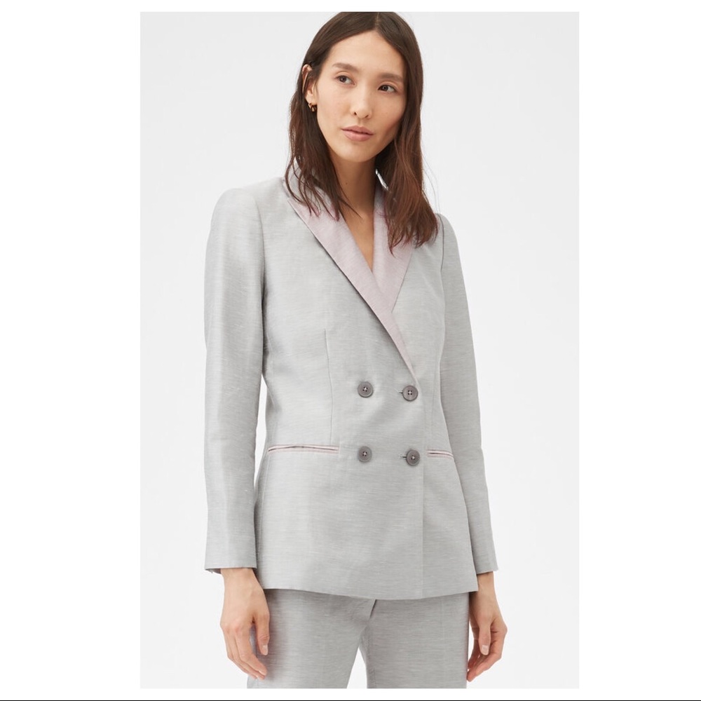 NEW REBECCA TAYLOR GREY DOUBLE BREASTED BLAZER - Picture 6 of 12